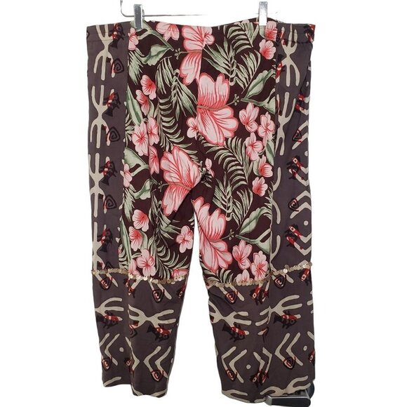 Soft Surroundings Floral Crop Pants Drawstring Tropical Vacation Womens Small - Picture 7 of 11
